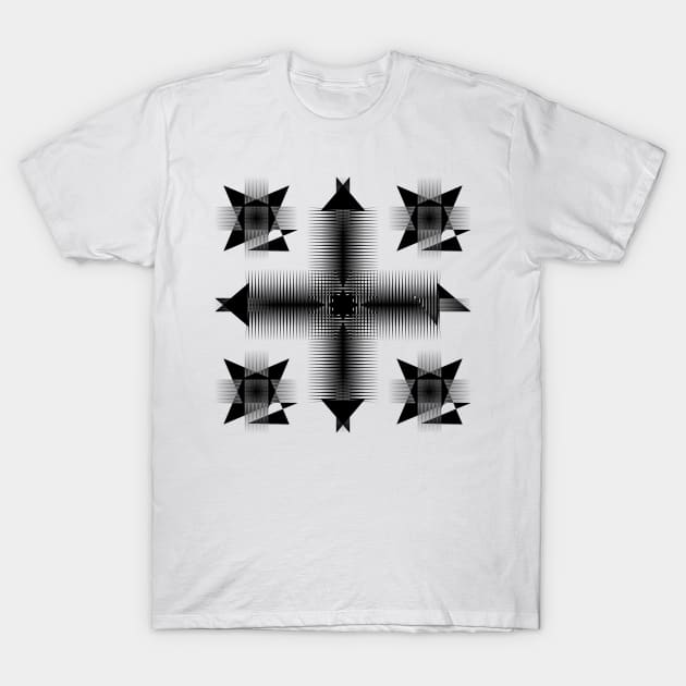 Geometric Blades Black and White T-Shirt by k10artzone